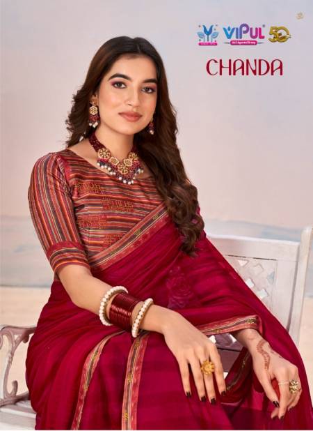 Chanda By Vipul 79506 To 79511 Designer Chiffon Sarees Wholesale Market In Surat